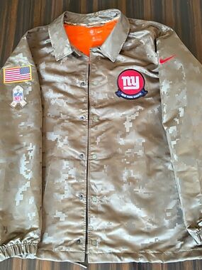 Nike Brown Digital Camo Satin Coach Jacket with Orange Lining